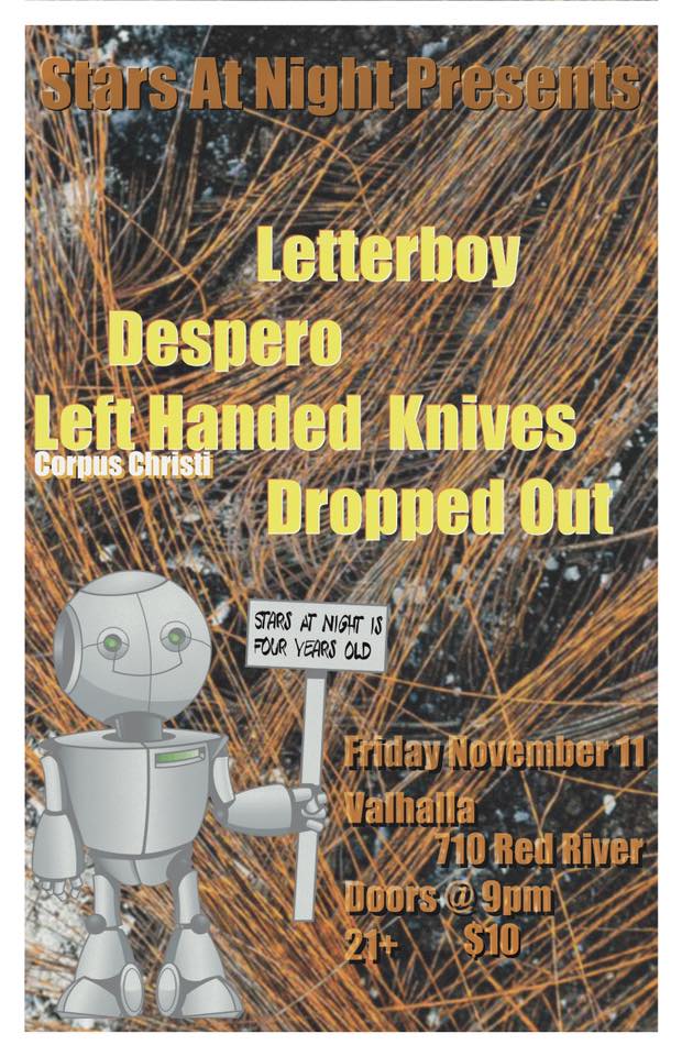 SAN Presents: Dropped Out/ Left Handed Knives/ Despero/ Letterboy