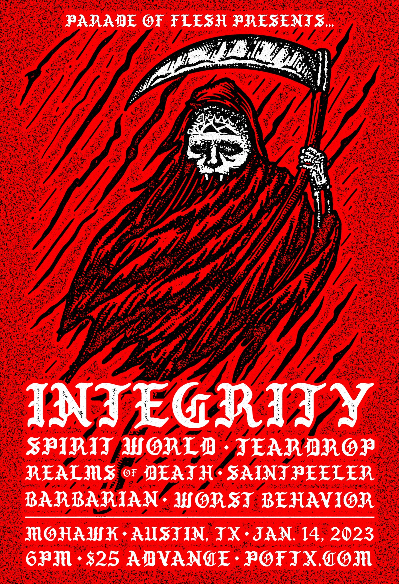 Integrity with Spiritworld, Teardrop, Realms of Death, Saint Peeler, Barabarian, Wost Behavior