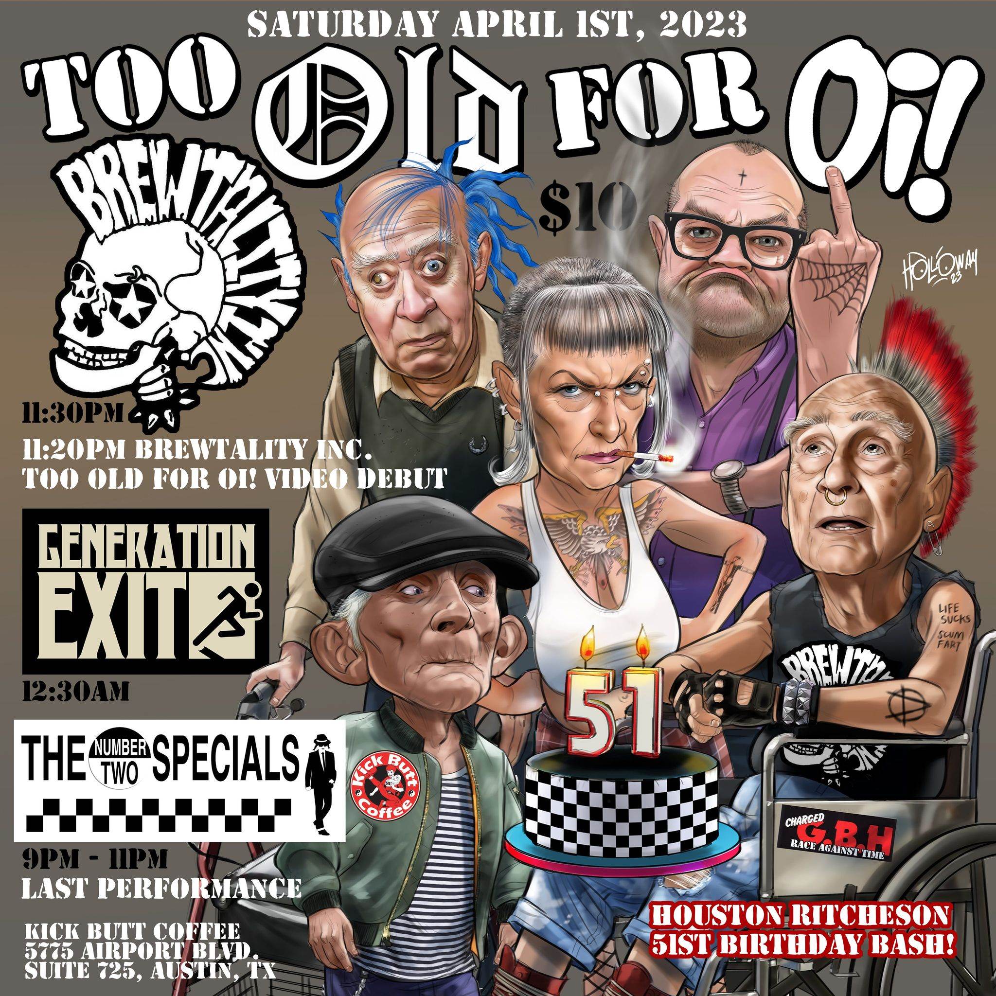 Too Old For Oi! w/ Brewtality Inc., Generation Exit, The Number Two Specials